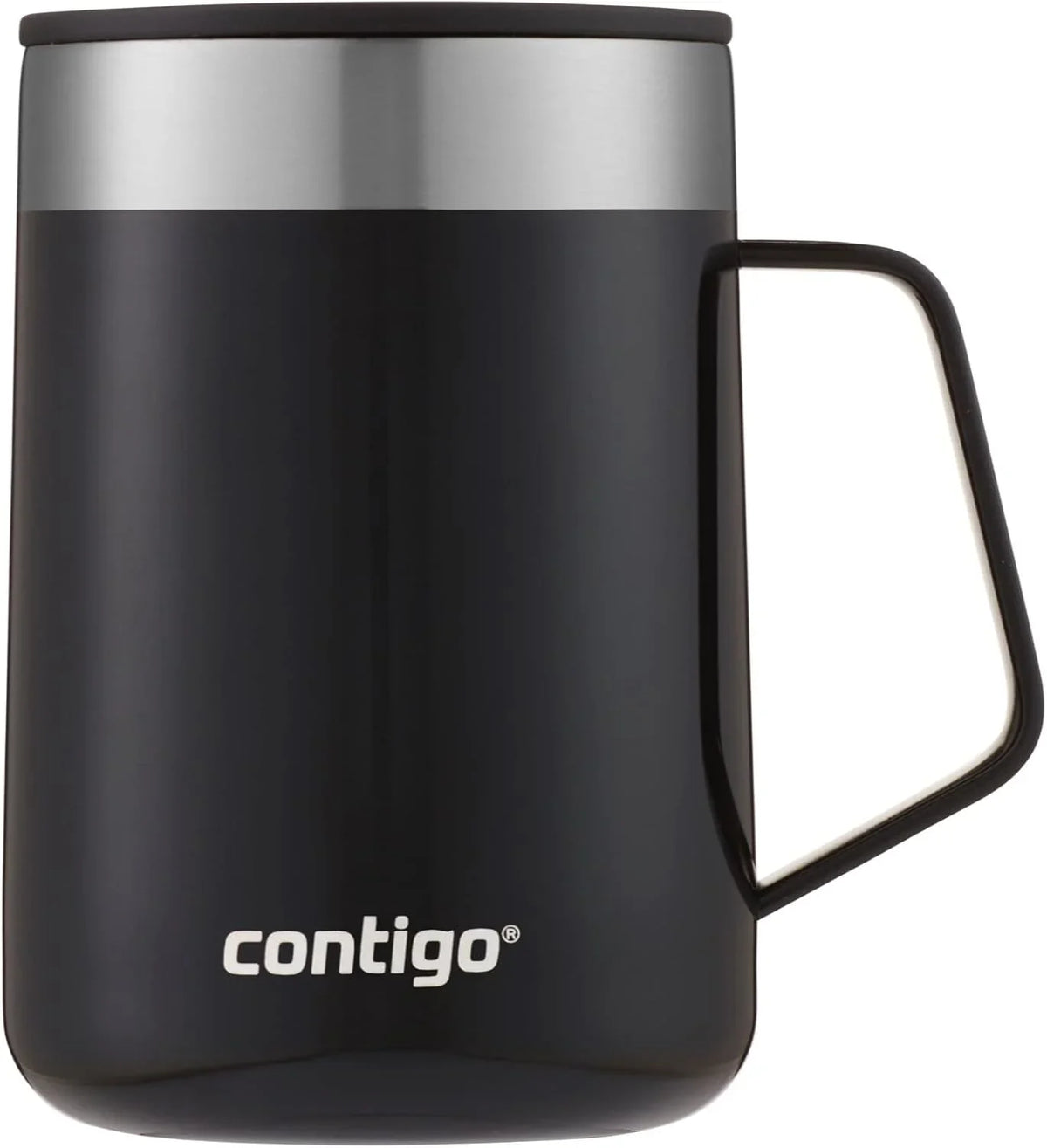 Contigo Streeterville Desk Mug, Insulated Coffee Mug with Stainless Steel Handle, Coffee to go Mug with lid, Keeps Coffee and Tea Warm for up to 5 Hours, Ideal for Office & Home, 410 ml